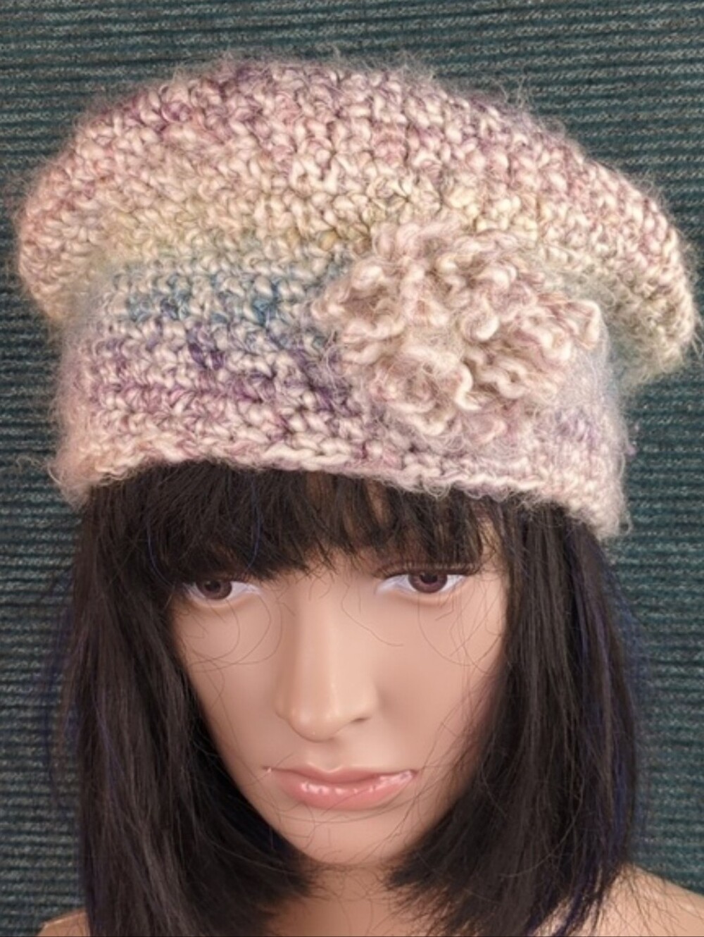Vintage, Super Soft, Knit Winter Hat In Pretty Pastels - Picture 5 of 5